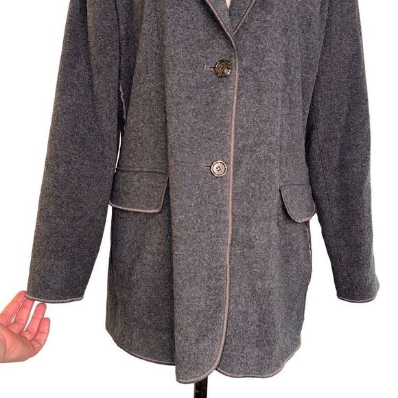 Harve Benard Womens 10 Vintage Wool Recycled Cashmere Blend Gray Career Blazer - Picture 4 of 9